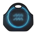 Blue Aquarius Zodiac Sign Print Neoprene Lunch Bag