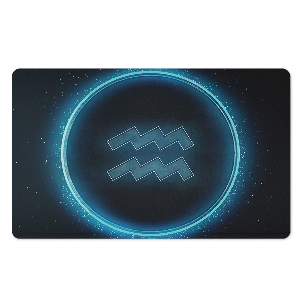 Blue Aquarius Zodiac Sign Print Polyester Doormat