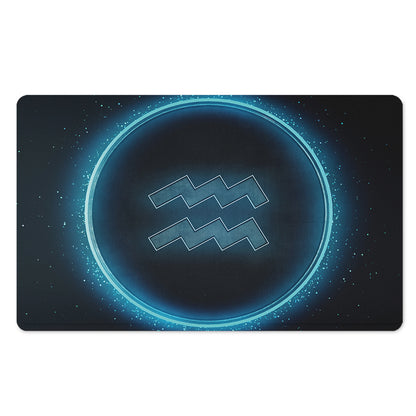 Blue Aquarius Zodiac Sign Print Polyester Doormat
