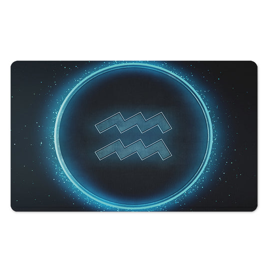 Blue Aquarius Zodiac Sign Print Polyester Doormat