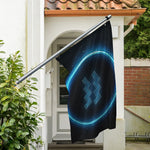 Blue Aquarius Zodiac Sign Print Polyester Flag