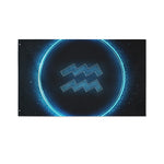 Blue Aquarius Zodiac Sign Print Polyester Flag