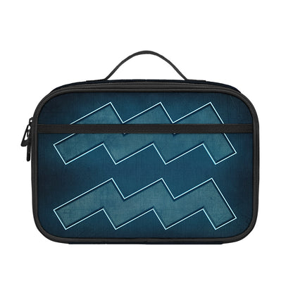 Blue Aquarius Zodiac Sign Print Portable Lunch Bag