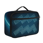 Blue Aquarius Zodiac Sign Print Portable Lunch Bag