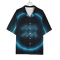 Blue Aquarius Zodiac Sign Print Rayon Hawaiian Shirt