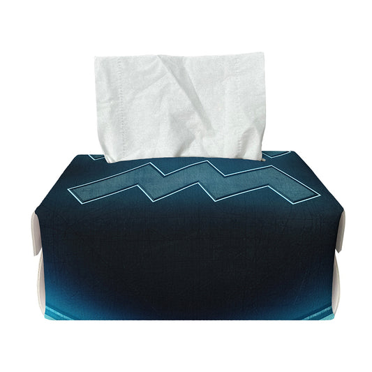 Blue Aquarius Zodiac Sign Print Rectangle Tissue Box Cover