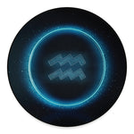 Blue Aquarius Zodiac Sign Print Round Floor Mat
