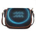 Blue Aquarius Zodiac Sign Print Saddle Bag