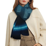 Blue Aquarius Zodiac Sign Print Scarf