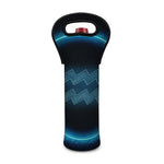 Blue Aquarius Zodiac Sign Print Single Neoprene Wine Tote
