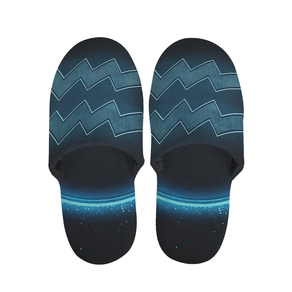 Blue Aquarius Zodiac Sign Print Slippers