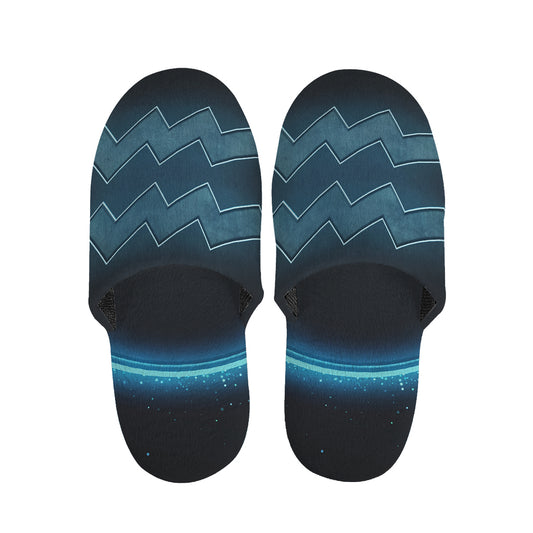 Blue Aquarius Zodiac Sign Print Slippers