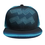 Blue Aquarius Zodiac Sign Print Snapback Cap