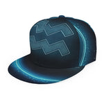 Blue Aquarius Zodiac Sign Print Snapback Cap