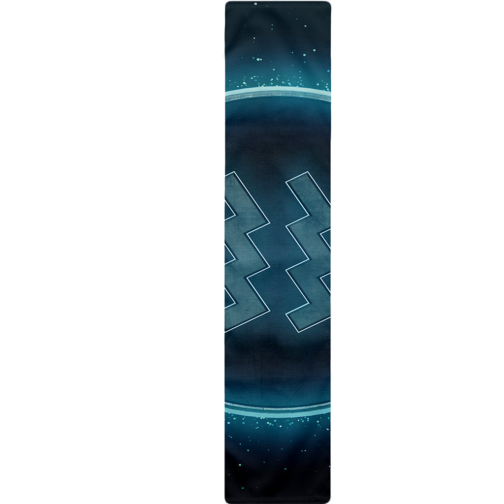 Blue Aquarius Zodiac Sign Print Table Runner