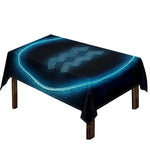 Blue Aquarius Zodiac Sign Print Tablecloth