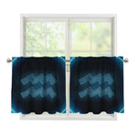Blue Aquarius Zodiac Sign Print Tier Curtains