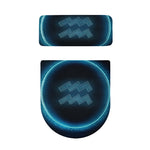 Blue Aquarius Zodiac Sign Print Toilet Lid And Tank Cover Set