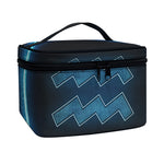 Blue Aquarius Zodiac Sign Print Travel Makeup Bag