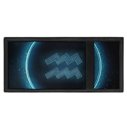 Blue Aquarius Zodiac Sign Print Trifold Wallet