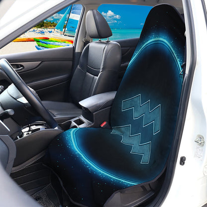 Blue Aquarius Zodiac Sign Print Waterproof Car Seat Cover