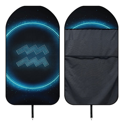 Blue Aquarius Zodiac Sign Print Waterproof Car Seat Cover