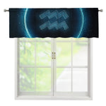 Blue Aquarius Zodiac Sign Print Window Valance