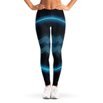 Blue Aquarius Zodiac Sign Print Women's Leggings