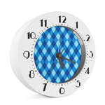 Blue Argyle Pattern Print Alarm Clock