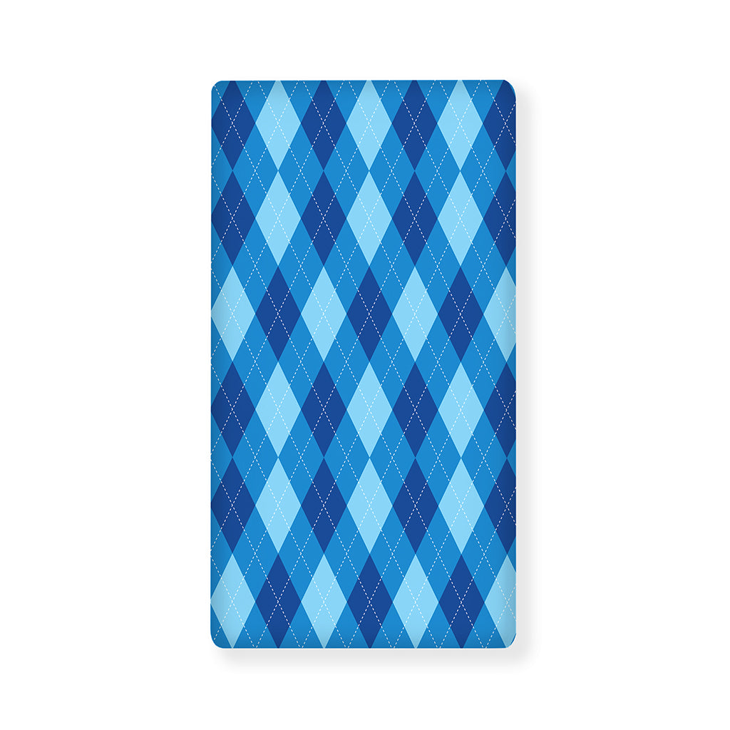 Blue Argyle Pattern Print Baby Crib Sheet