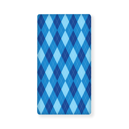 Blue Argyle Pattern Print Baby Crib Sheet