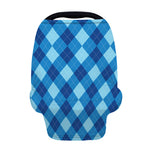 Blue Argyle Pattern Print Baby Seat Cover