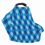 Blue Argyle Pattern Print Baby Seat Cover