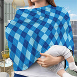 Blue Argyle Pattern Print Baby Seat Cover