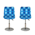 Blue Argyle Pattern Print Bar Stool Covers