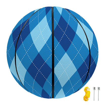 Blue Argyle Pattern Print Basketball