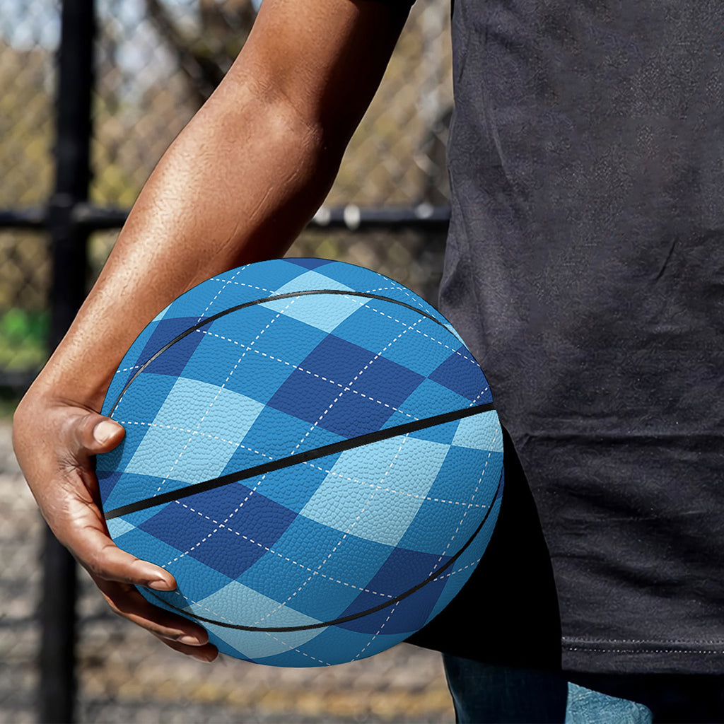 Blue Argyle Pattern Print Basketball