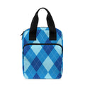 Blue Argyle Pattern Print Bible Tote Bag