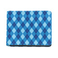 Blue Argyle Pattern Print Bifold Wallet