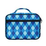 Blue Argyle Pattern Print Briefcase Bible Bag