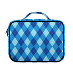 Blue Argyle Pattern Print Briefcase Bible Bag