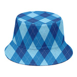 Blue Argyle Pattern Print Bucket Hat
