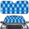 Blue Argyle Pattern Print Car Windshield Sun Shade