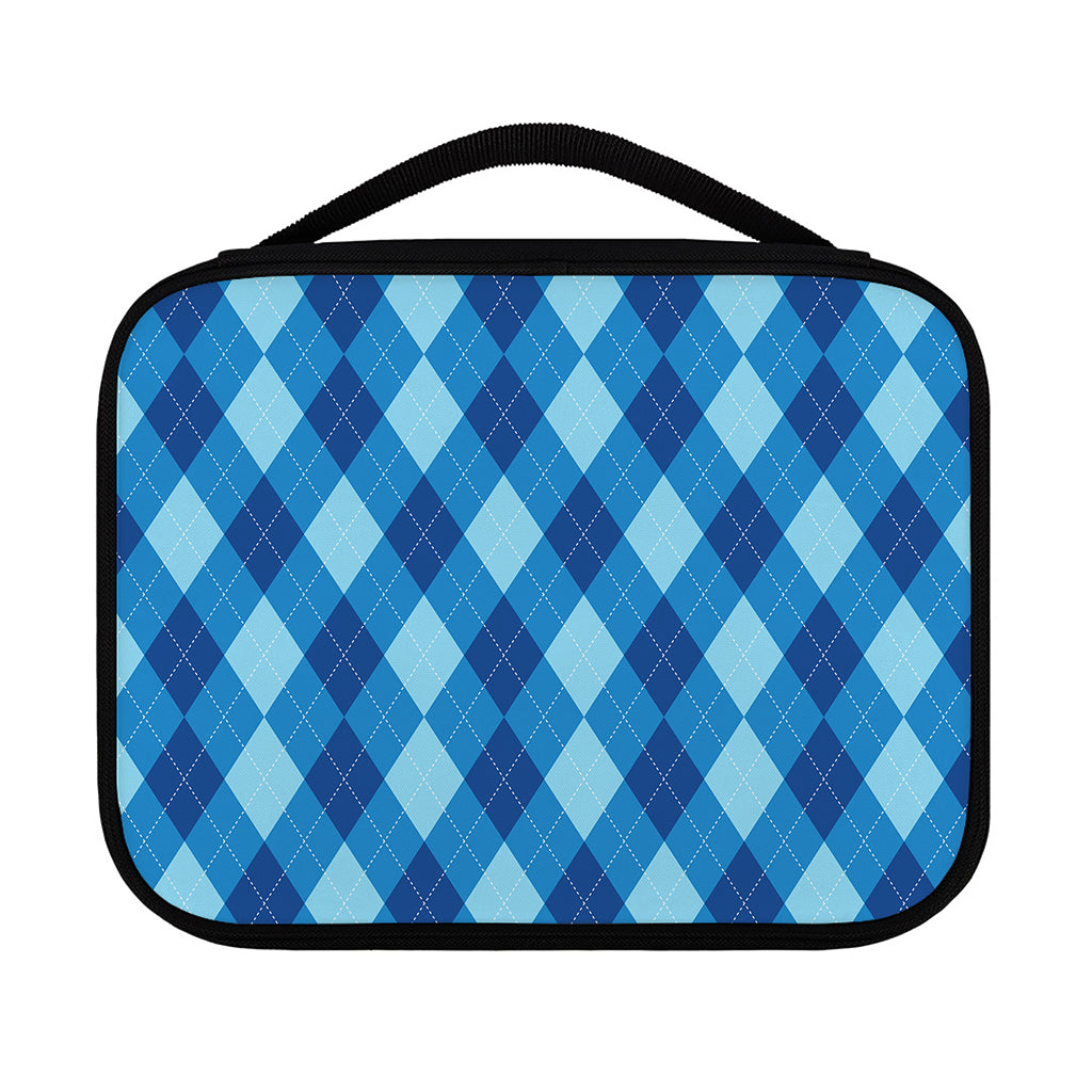 Blue Argyle Pattern Print Classic Bible Case