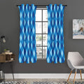 Blue Argyle Pattern Print Grommet Curtain Panels
