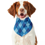 Blue Argyle Pattern Print Dog Bandana