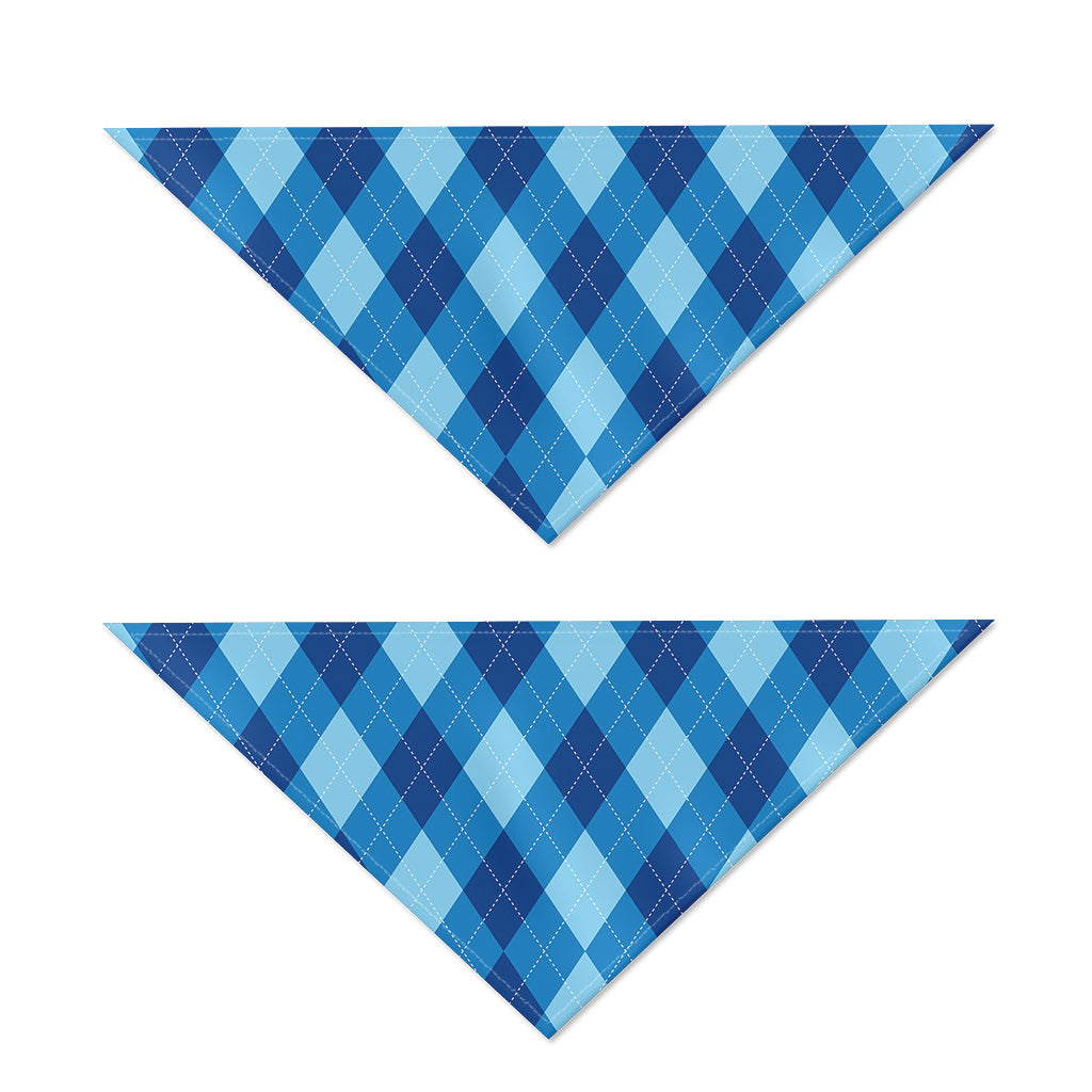 Blue Argyle Pattern Print Dog Bandana