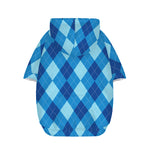 Blue Argyle Pattern Print Dog Zip Up Hoodie