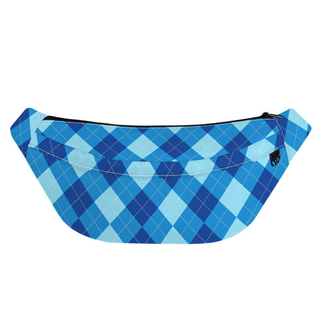 Blue Argyle Pattern Print Fanny Pack