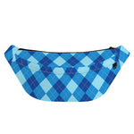 Blue Argyle Pattern Print Fanny Pack